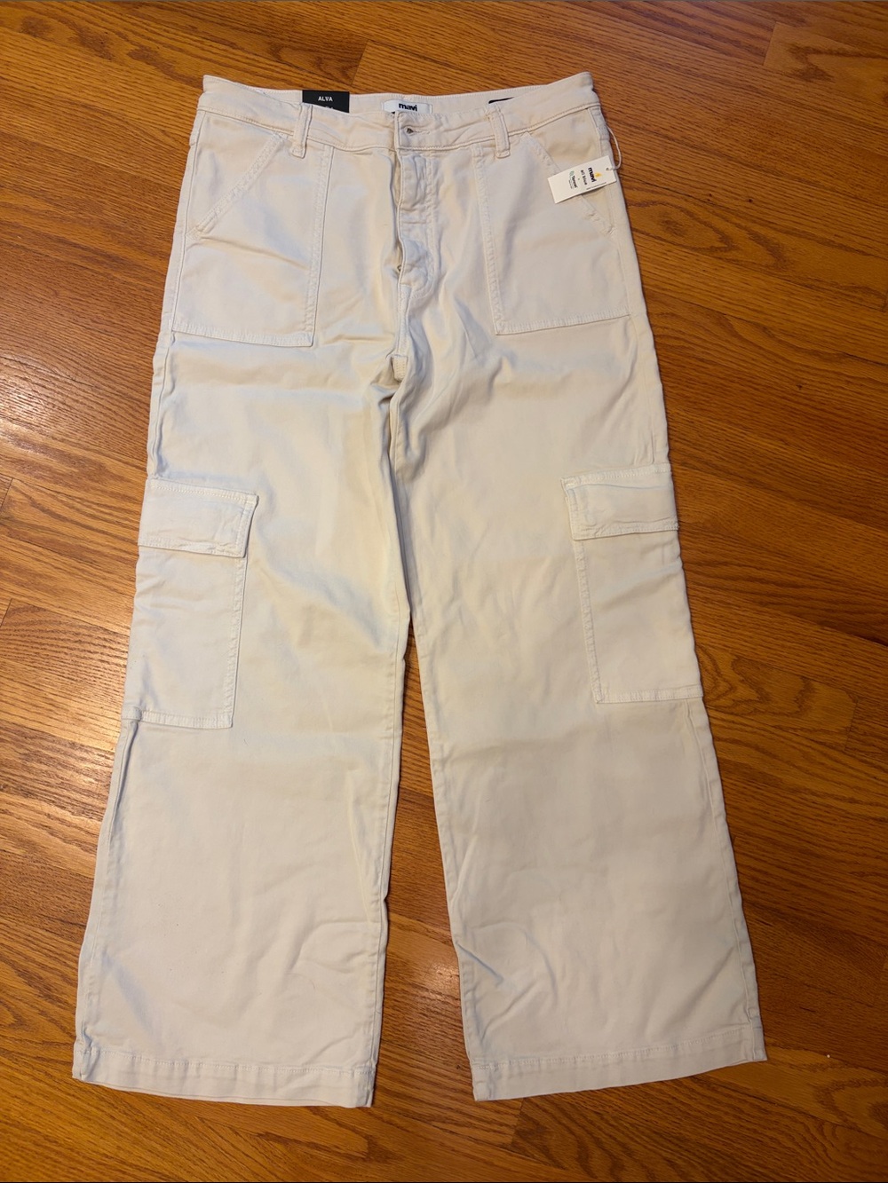 Mavi womens Cargo Pants - Cream Wide Leg